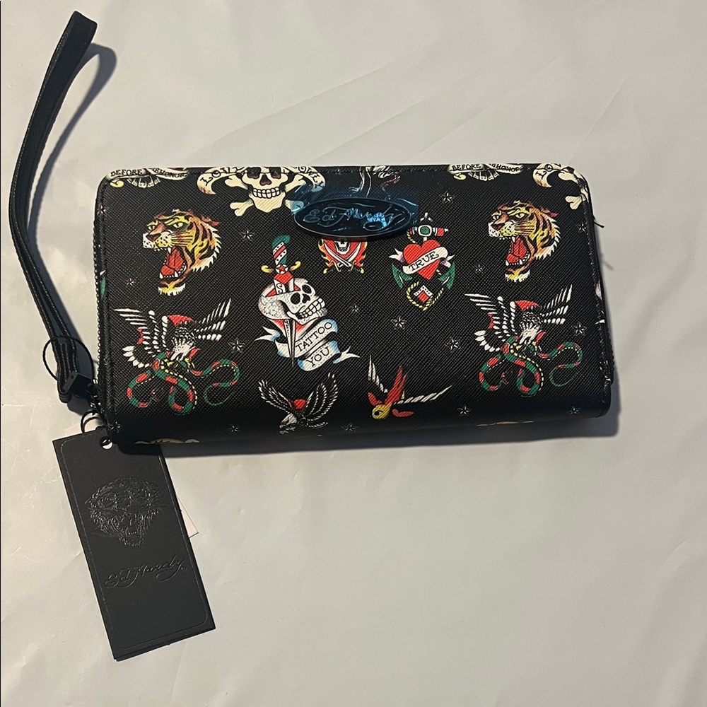 Ed Hardy Multicolor Tattoo Design Women's Wallet